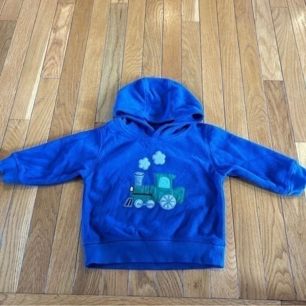 Vintage Gymboree Winter Long Sleeve Sweatshirt Train Blue Boys Size 12-24 Months